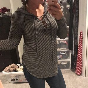 AE hooded soft & sexy pullover sweater